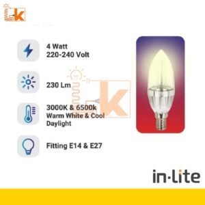 IN-LITE LED CANDLE 4W E14 WW