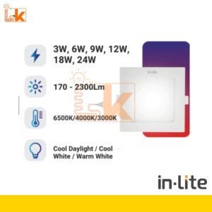 IN-LITE LED PANEL INBOW SQUARE 9W PUTIH