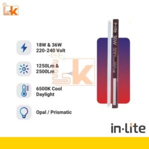 IN-LITE LED INTEGRATED 36W 120CM PUTIH