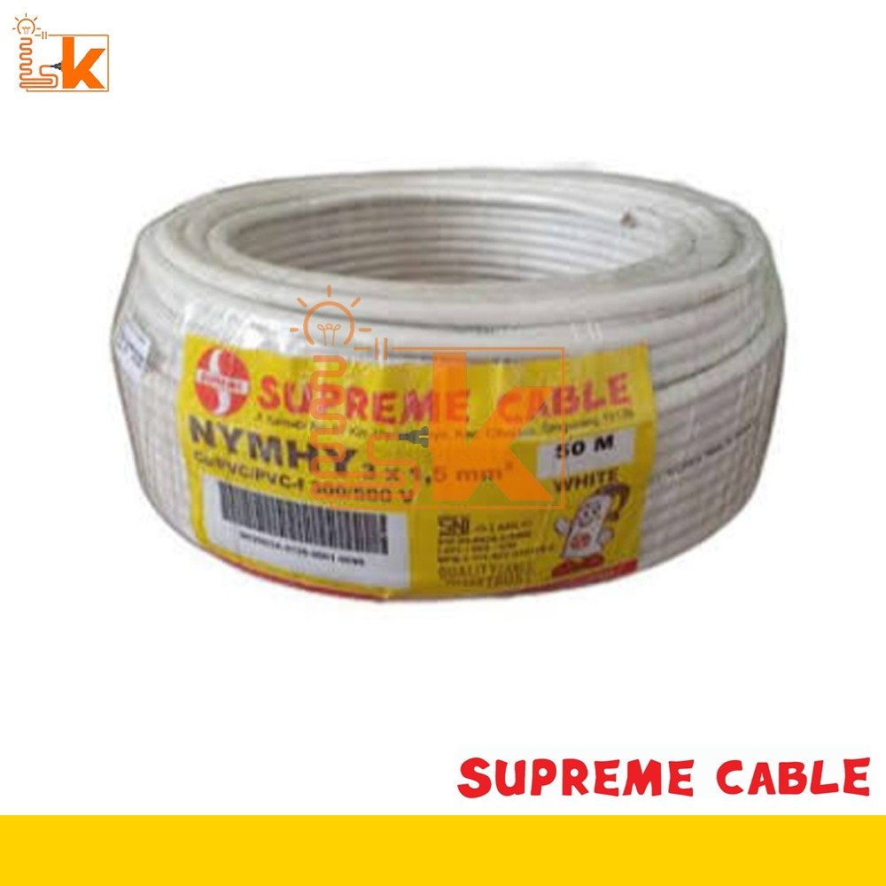 SUPREME KABEL NYMHY 3X1.5MM (PUTIH)